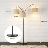 80 Inch Arc Floor Lamp with Remote Control, 3-Light Dimmable Standing Lamp, 2400LM Super Bright Tree Lamp