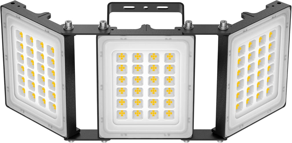 300W LED Outdoor Flood Light, 30000LM Super Bright Stadium Light, 6000K Daylight White, IP66 Waterproof 3 Heads
