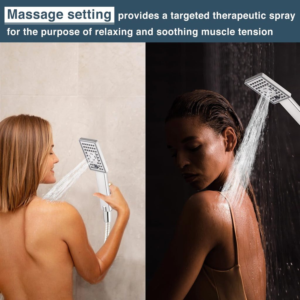 Handheld Shower Head Set High Pressure Hand Held Showerhead with 60 Inch Flexible Shower Hose and Adjustable Shower