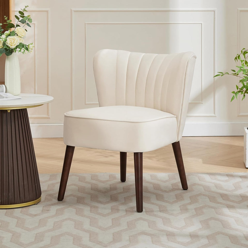 Modern Living Room Chair, Mid-Century Accent Chair, Soft Velvet Upholstered Chair with Adjustable Feet, Side Accent