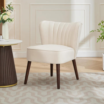 Modern Living Room Chair, Mid-Century Accent Chair, Soft Velvet Upholstered Chair with Adjustable Feet, Side Accent