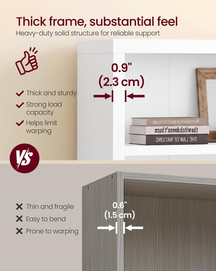 6-Tier Bookshelf, Minimalist Bookcase with Adjustable Shelves
