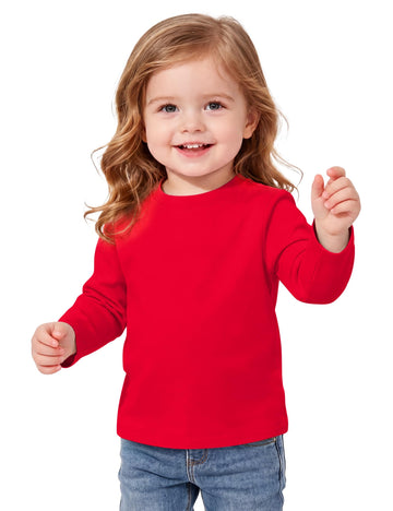 Toddler Girl Long Sleeve Shirt Cotton Solid Color Tshirt Basic Tops