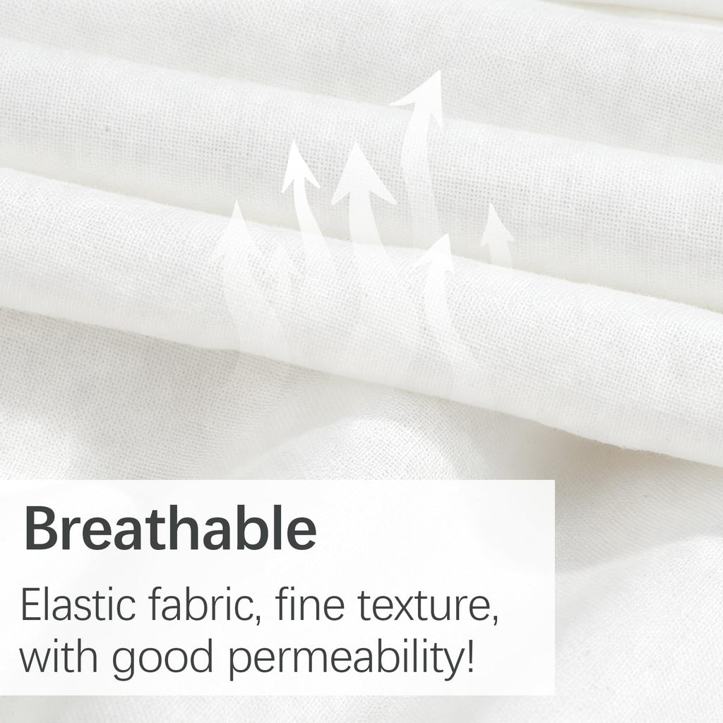 10Yd 100% Cotton Fabric by The Yard, 63 Inch X 10 Yards White Cotton Fabric, Soft Natural Muslin Fabric for Sewing