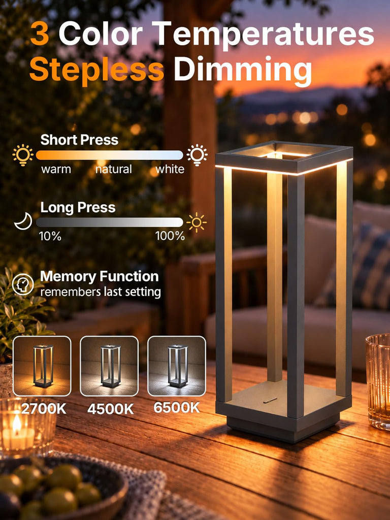 4Pack Cordless Table Lamp Rechargeable, 10" Portable Table Light