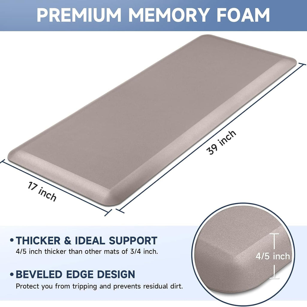 4/5 Inch Thick Kitchen Mats for Floor, Kitchen Rug for Standing | Non-Slip, Thicker, Stain Resistant, Water Resistant
