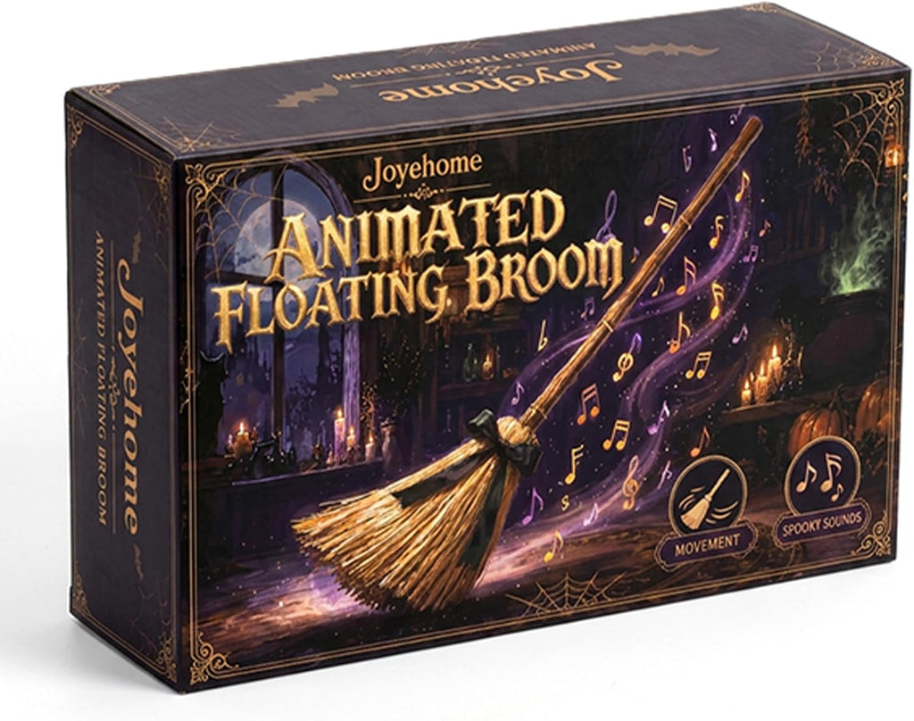 Halloween Decoration Indoor 49" Animated Floating Witch Broom