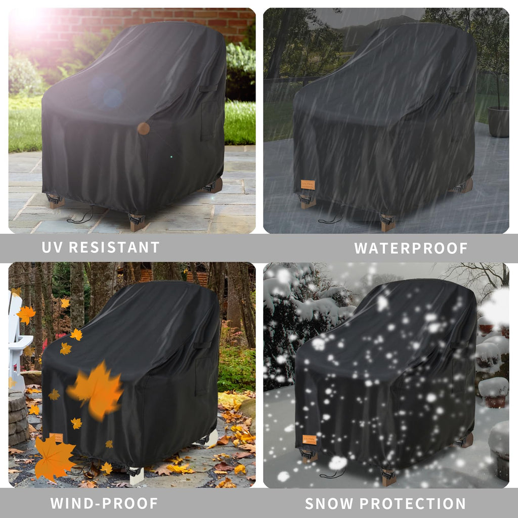 Outdoor Adirondack Chair Cover 2 Pack, Heavy Duty Patio Covers Waterproof, Outdoor Furniture Covers Waterproof, Swivel