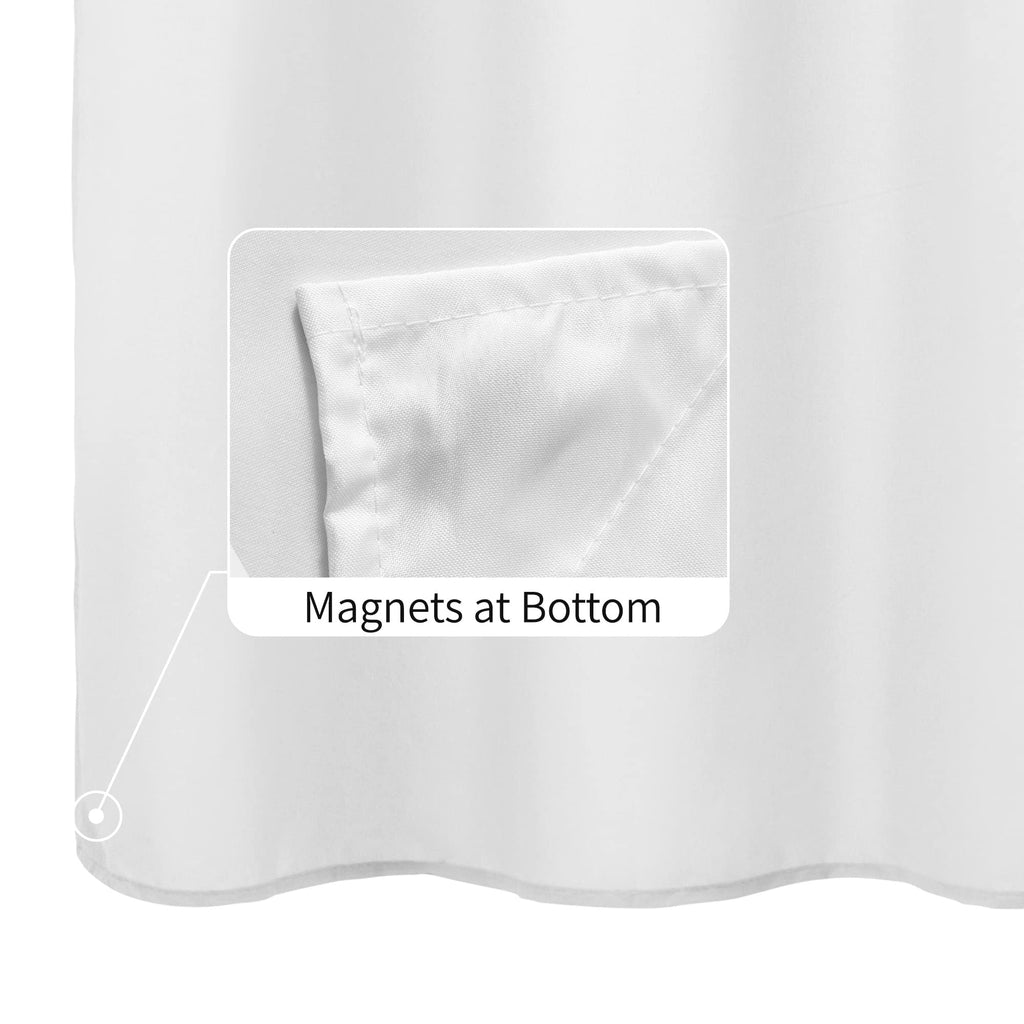 72x96 Extra Long Waterproof Fabric Shower Curtain Liner White