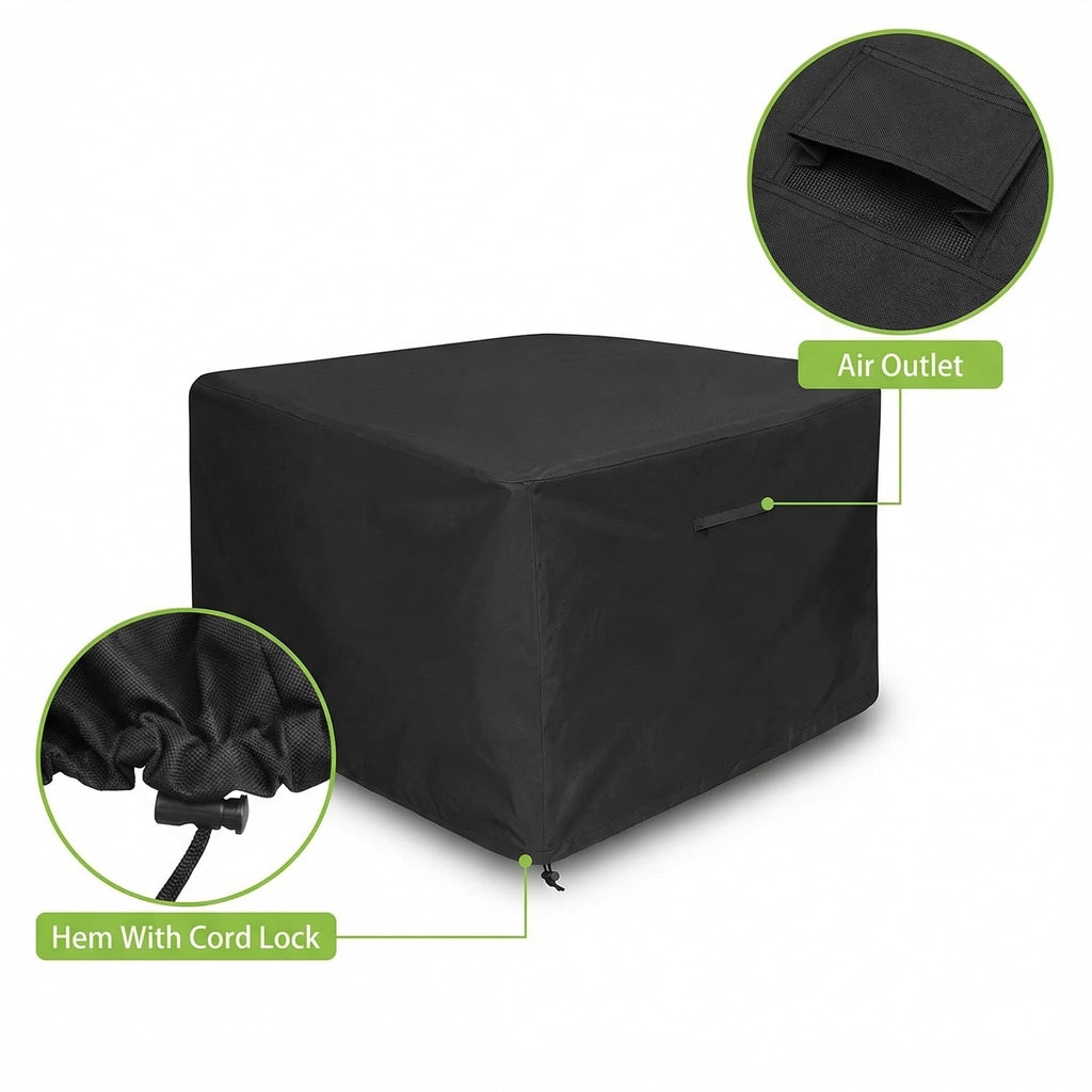 Gas firepit Cover Square 31 inches x 31 inches, Black