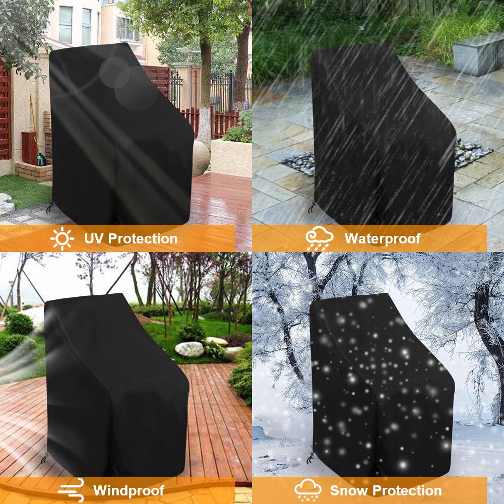Stacking Outdoor Chair Cover Waterproof, Outdoor Patio Furniture Covers Stacked Chairs 210D, Lounge Chair Covers