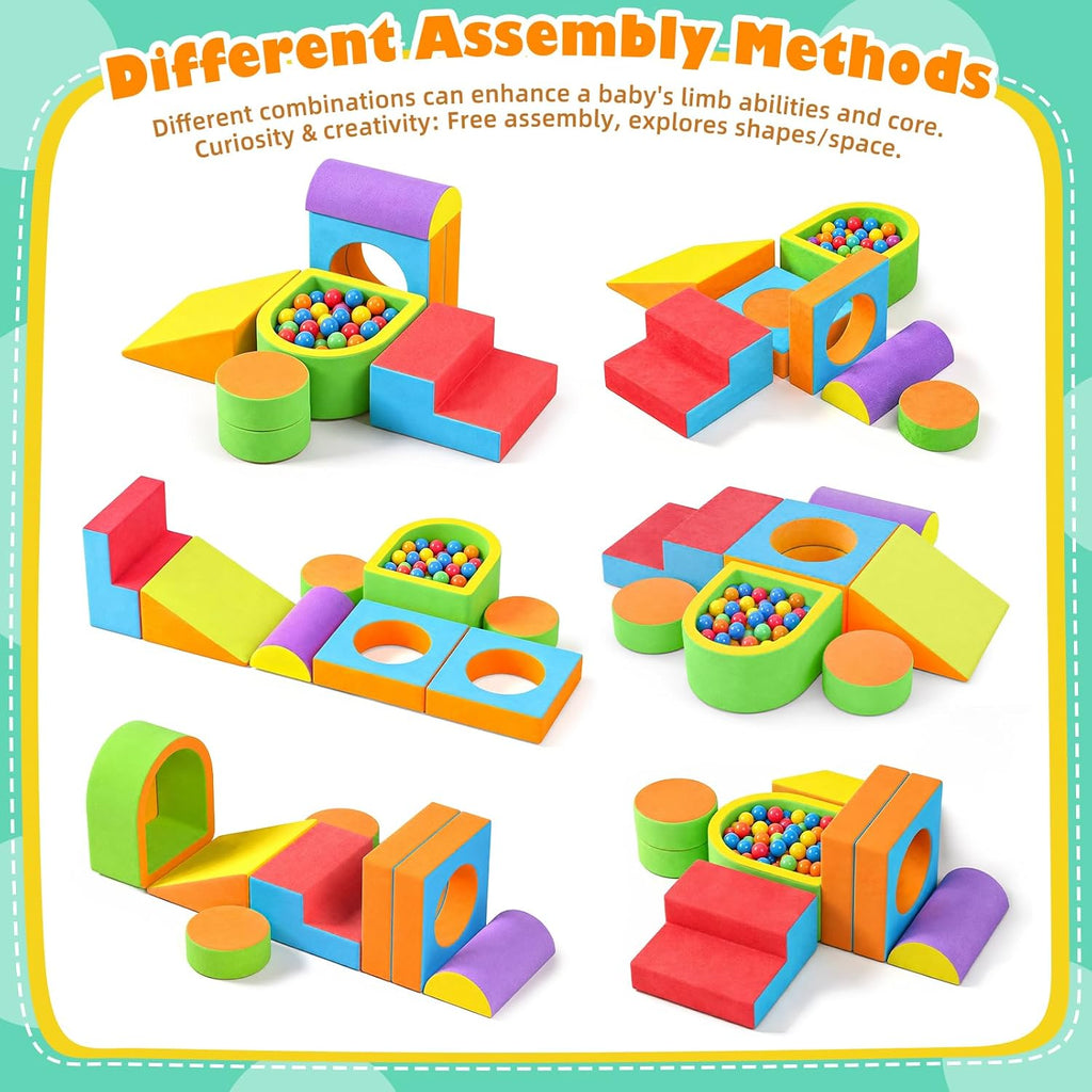 Toddler Climbing Toys Indoor, Foam Climbing Blocks for Toddlers(Candy)