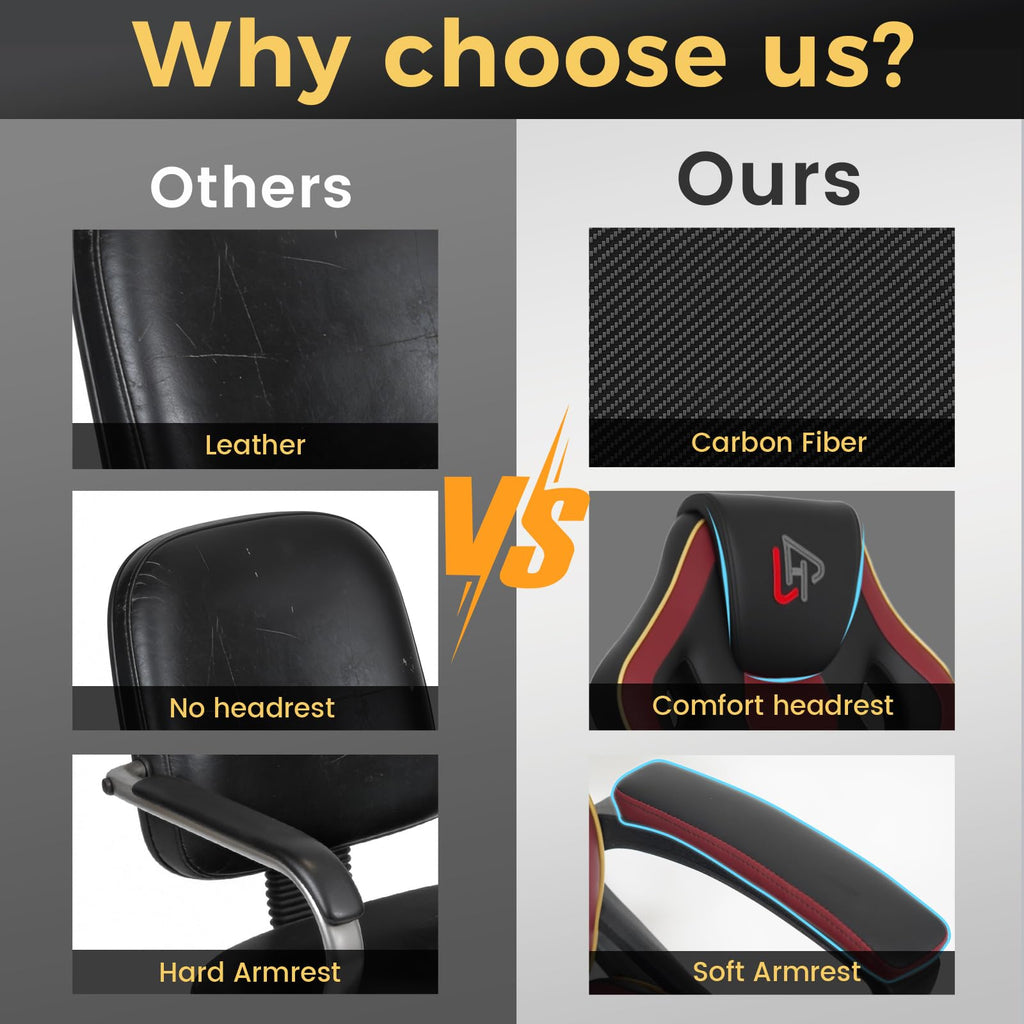 Computer Chair, Racing Style Gaming Chair with Link Armrest, Ergonomic PC Office Chairs for Adults Teens, Height