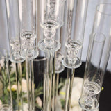47" Tall - 10 Arms Clear Crystal Cluster Round Candelabra, Pillar Candle Holders with Mirror Base , Party Decorations