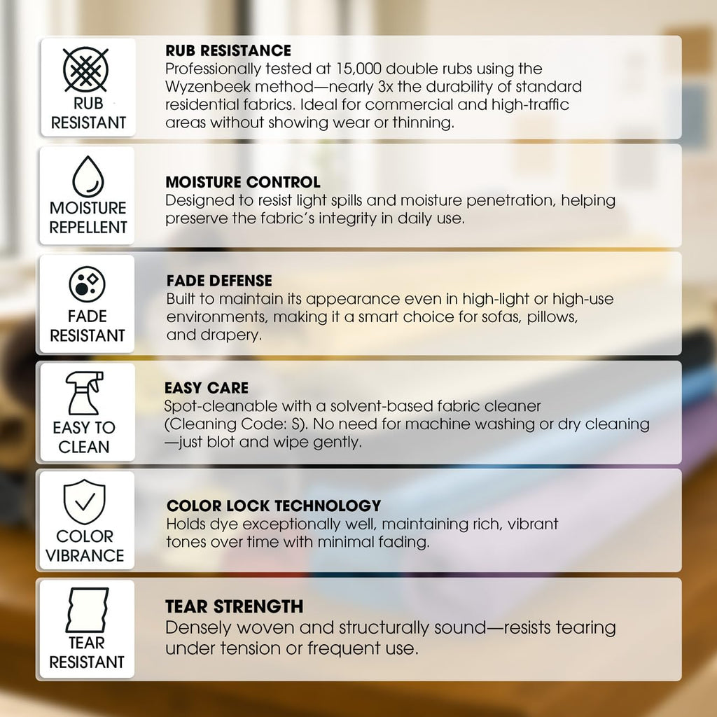 Hutton Solid Upholstery Fabric by The Yard - 56" Wide Soft Fabric Ideal for Cushions, Drapes, Upholstery, Decorative