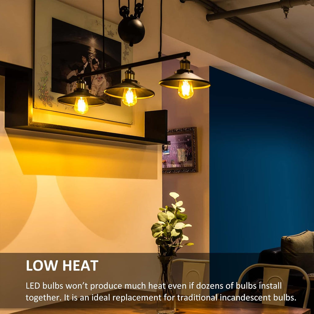 Dimmable Vintage LED Edison Bulbs 60W Equivalent 6W 850 Lumens