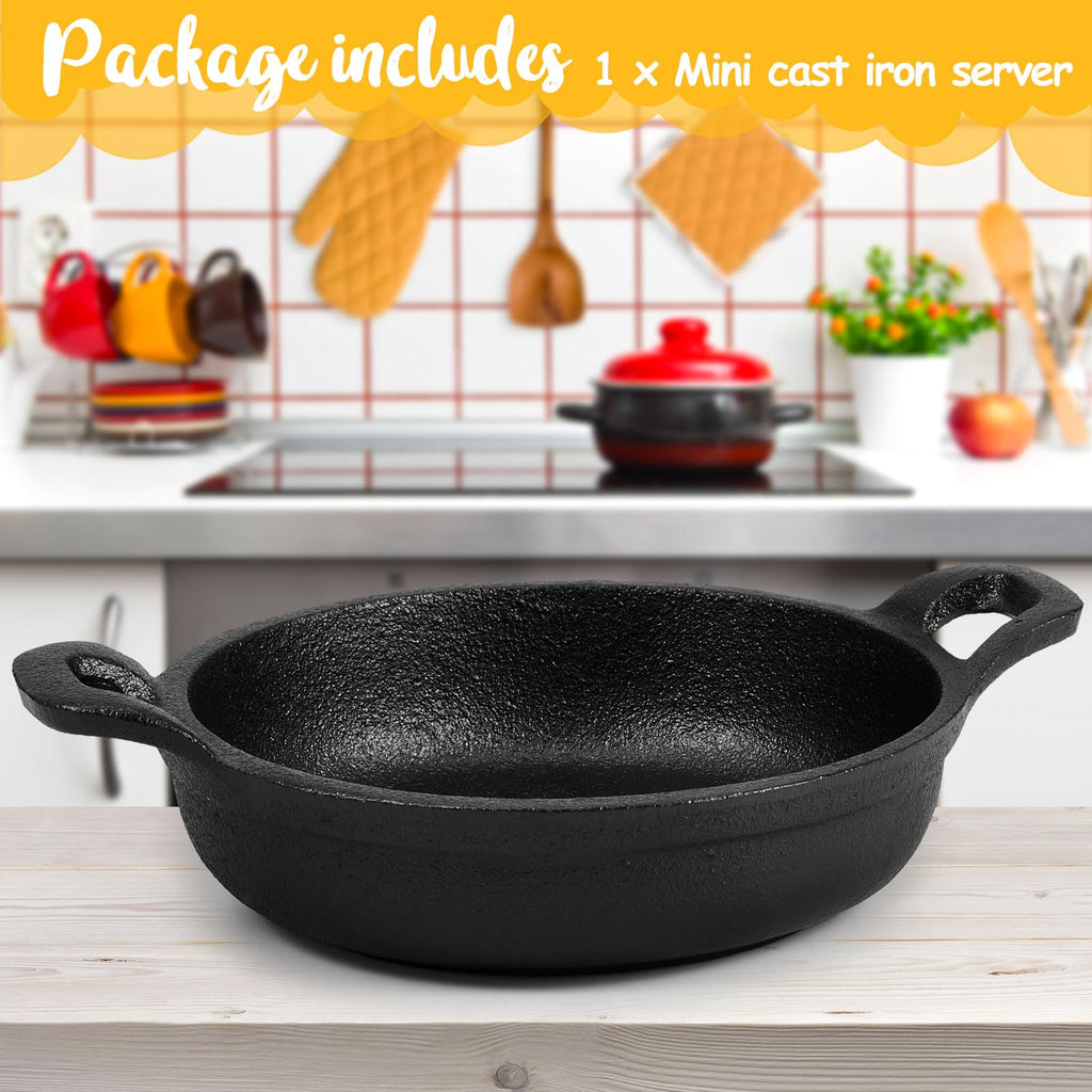 1 Pack Mini Cast Iron Skillets 5 x 5 x 1.3 Inch Pan Ramekin Set