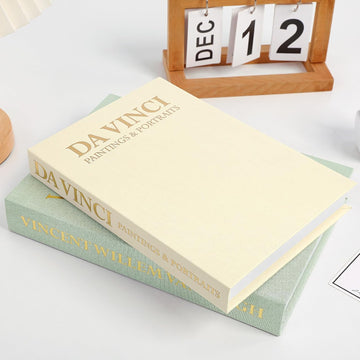 Decorative Books, Faux Book Storage Boxes Decor, Aesthetic Fake Book Box for Coffee Table, Bookshelf - Set of 2