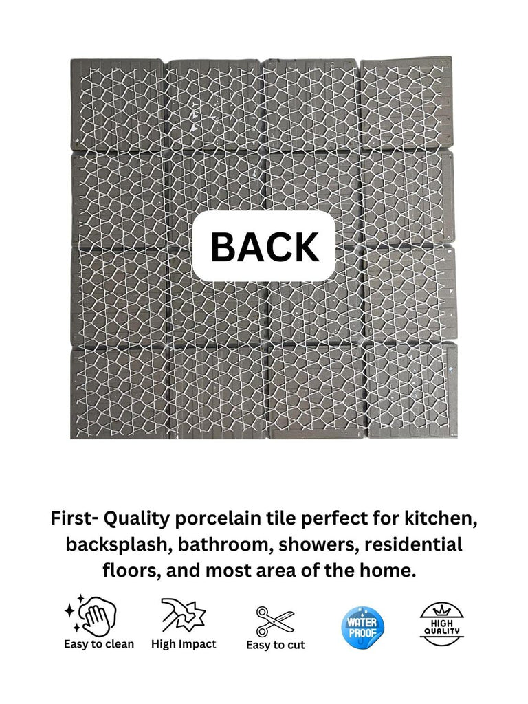 TPACFD-PL Ultramarine Blue 3x3 Porcelain Pool Mosaic Tile, Water Splash Effect, Mesh-Mounted for Swimming Pool
