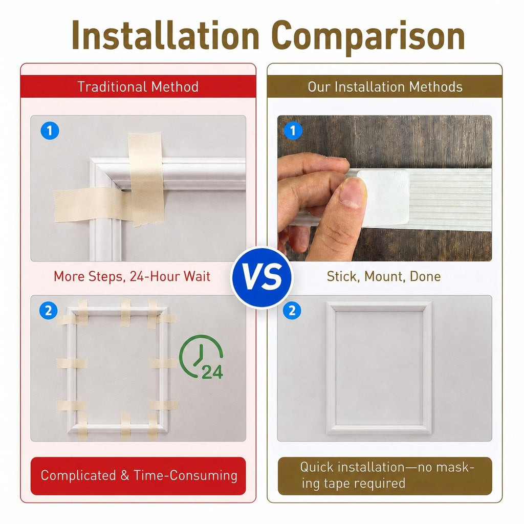 Peel and Stick Wall Molding Kit, 6 Large Frames, 54 x 24 Inch