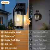 Outdoor Wall Light Fixtures, Waterproof Matte Black Exterior Wall Lantern Sconce Porch Lights