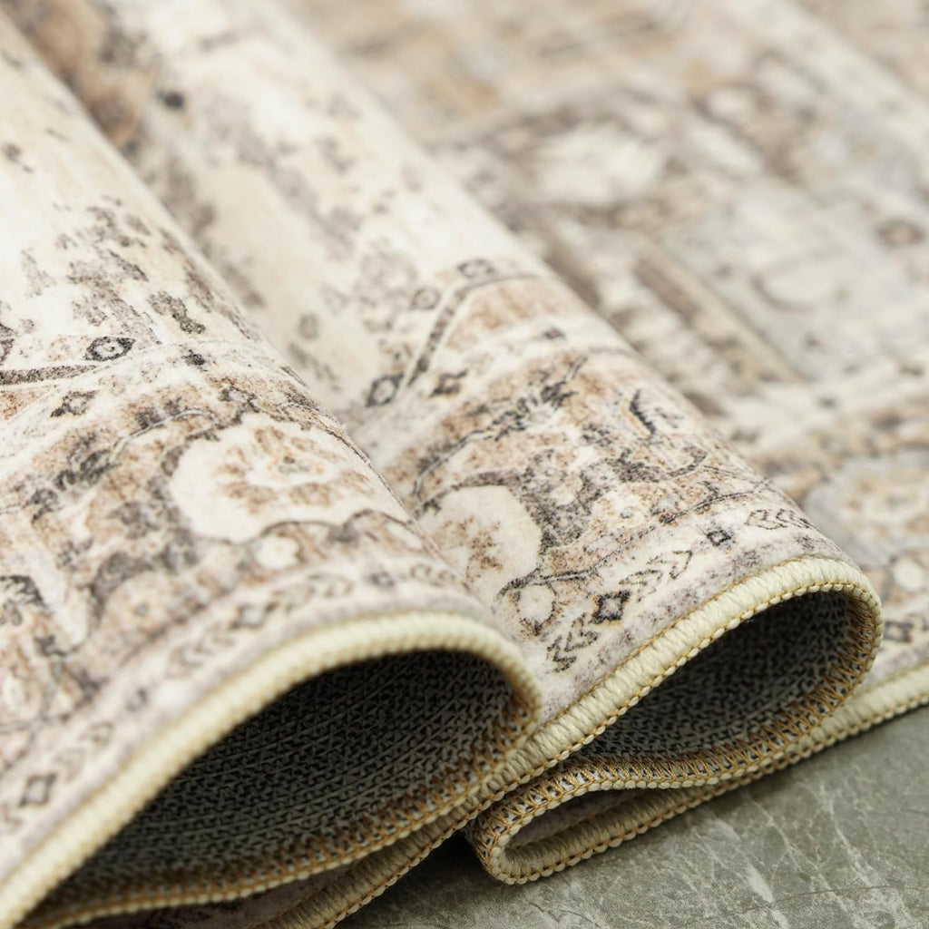 Living Room 10x14 Area Rugs - Washable Lightweight Area Rug Stain Resistant Carpet Vintage Soft Rugs