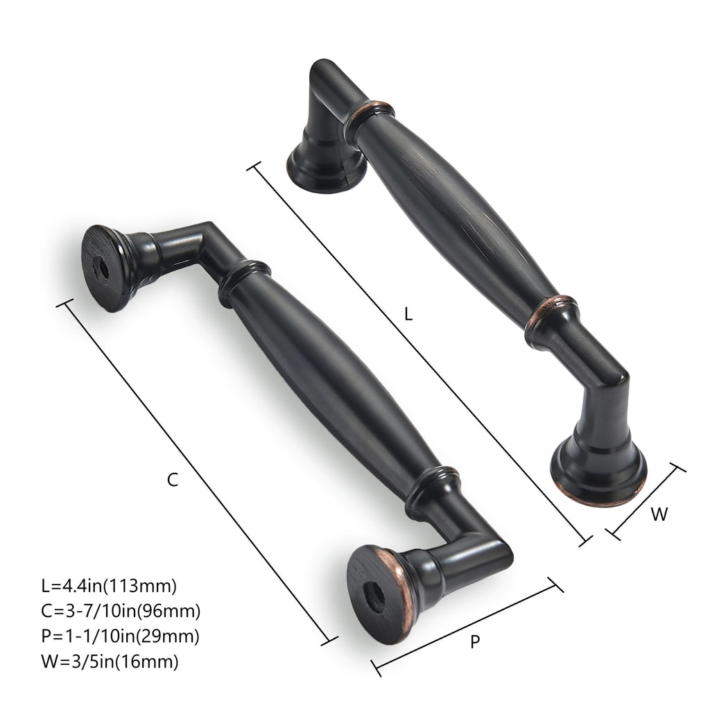 10 Pack 3-3/4 Inch Hole Center Oil Rubbed Bronze Cabinet pulls Solid Heavy Duty Cabinet Pull Cabinet Handles Kitchen