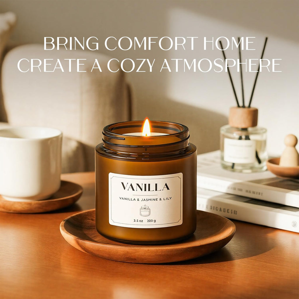 Scented Candles Gift Set, Stress Relief Candles, Premium Soy Candle Set, Candles for Women and Men (Black & White, 7 - Set of 2