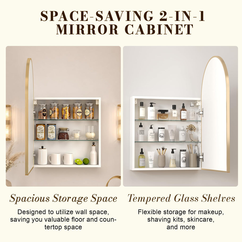 Gold Medicine Cabinet Mirror s, Wall Mount 20"x30"