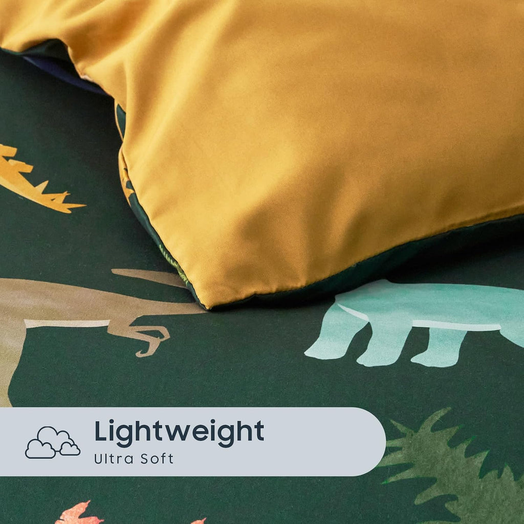 Dinosaur Bedding Set for Boys, Cute Colorful Dinosaur Dino, Soft Lightweight Comforter Set with Sheets, 5 Pieces Kids