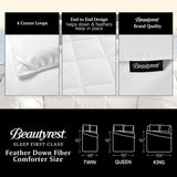 King White Goose Feather Down Fiber Comforter -100% Cotton Shell All Season Duvet Insert,Luxury Hote