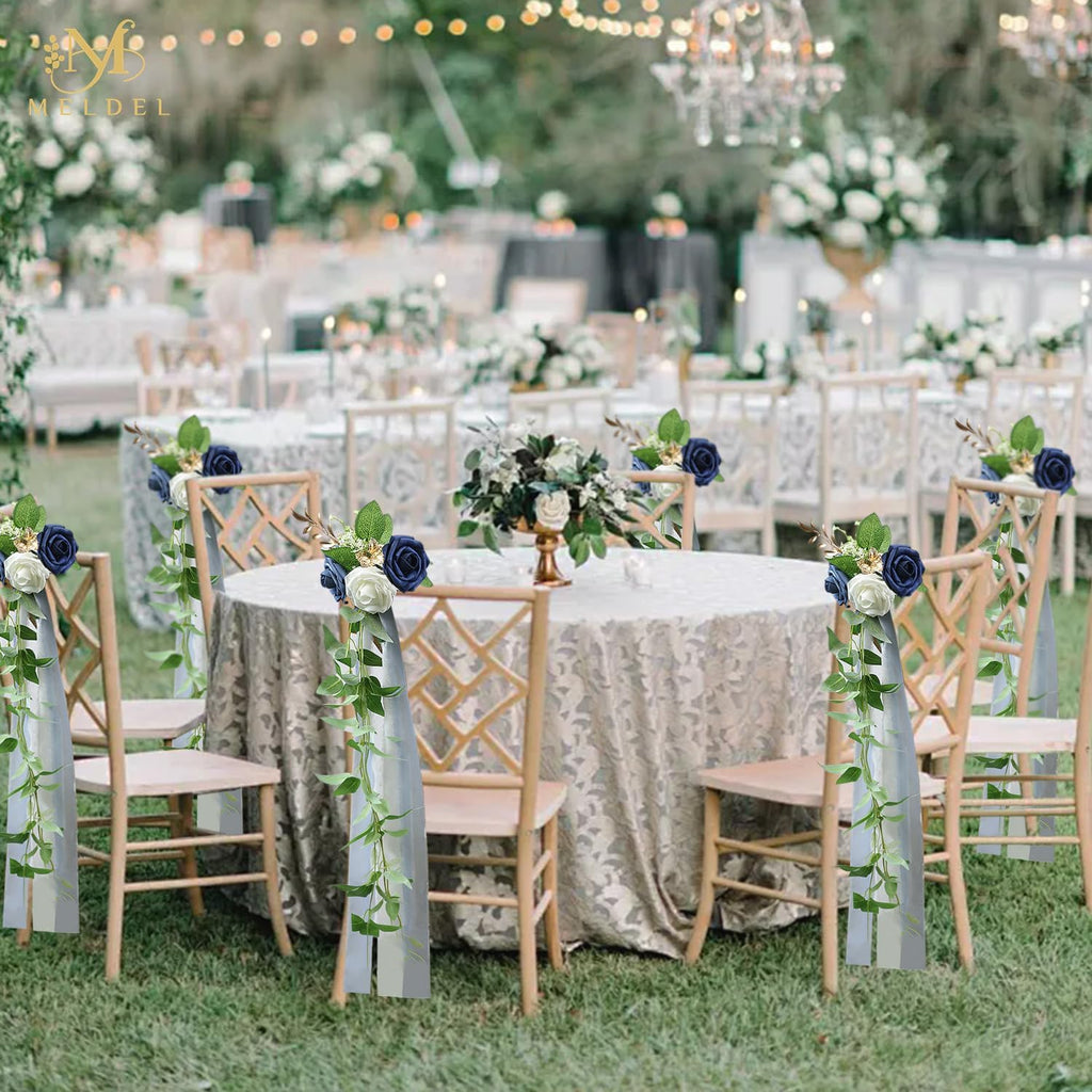 10pcs Wedding Artificial Aisle Pew Flowers Chair Back Decoration