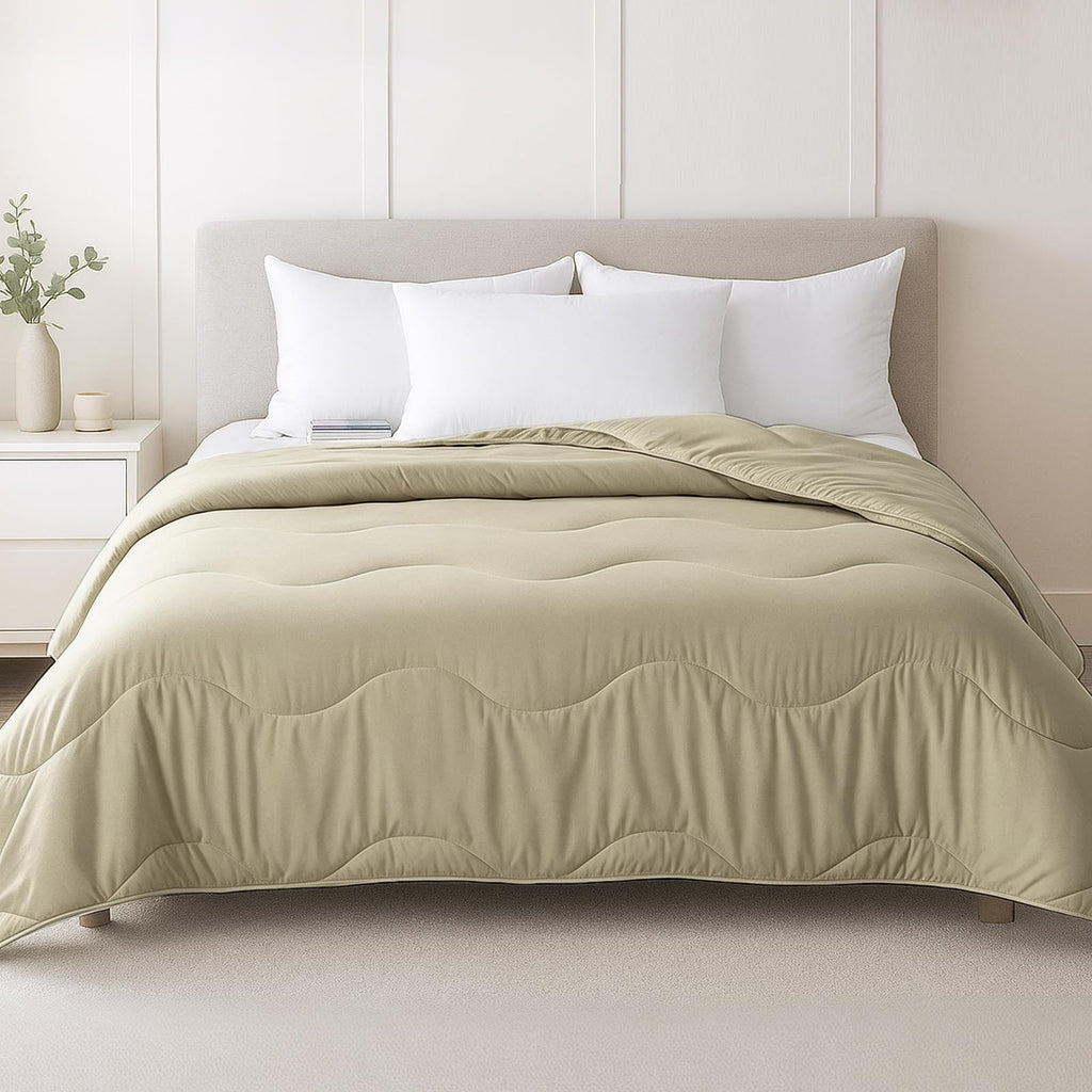 Lightweight Comforter Cooling Beige, All Season Duvet Insert
