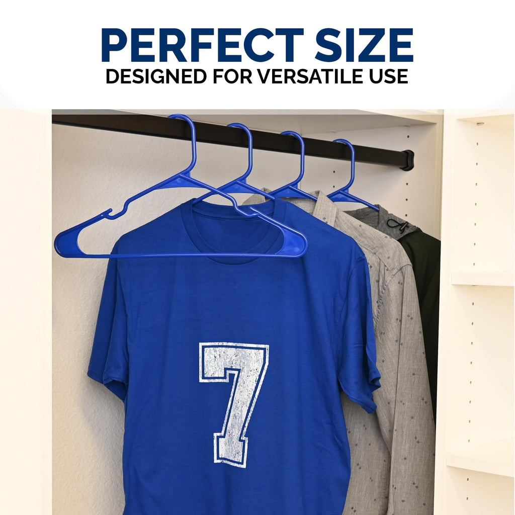 Plastic Hangers 50 Pack - Space Saving Clothes Hangers, Made in USA, Durable & Strong Plastic Shirt & Coat Hanger