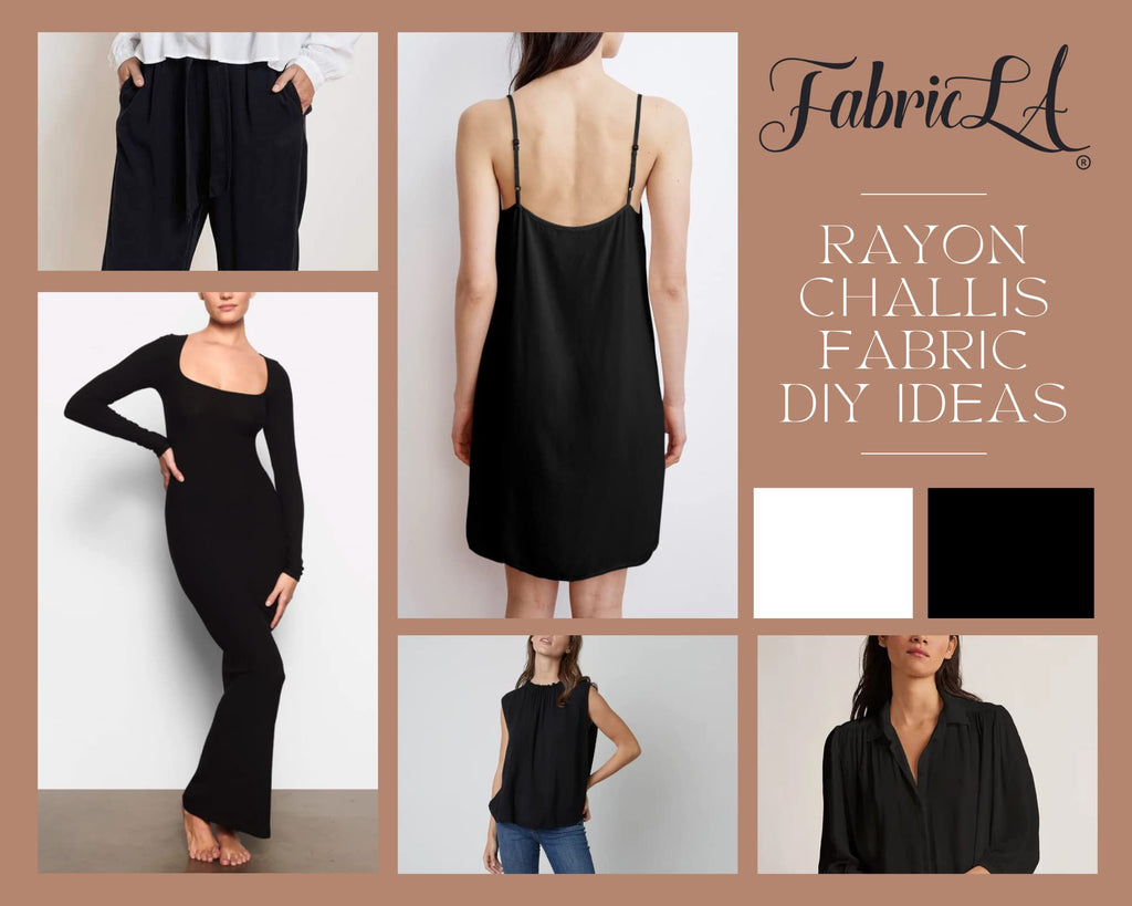 100% Rayon Challis Fabric by The Yard - 58" Wide Soft Lightweight Breathable Draping Fabric for Dresses, Blouses