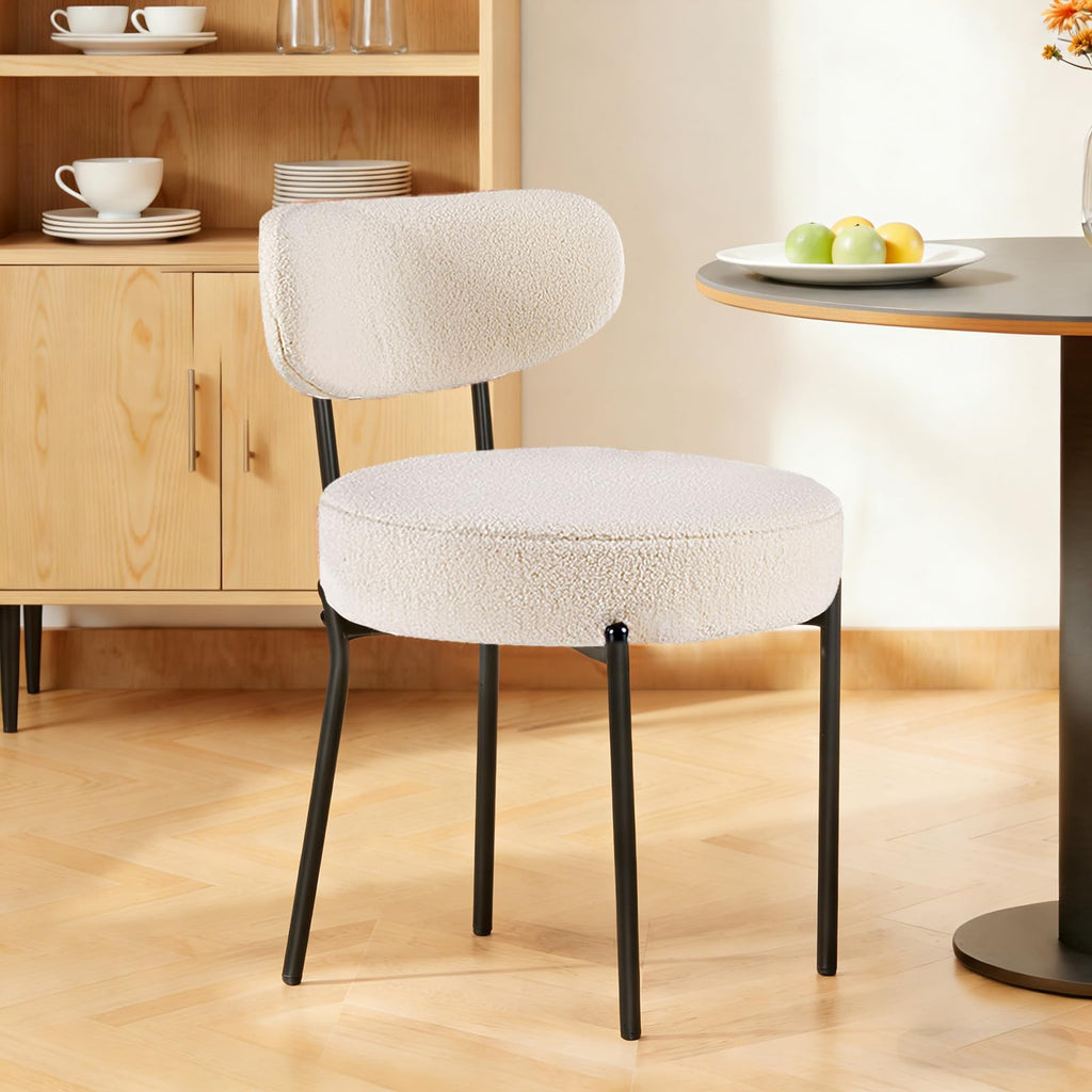 Mid Century Modern Chair Upholstered Curved Backrest