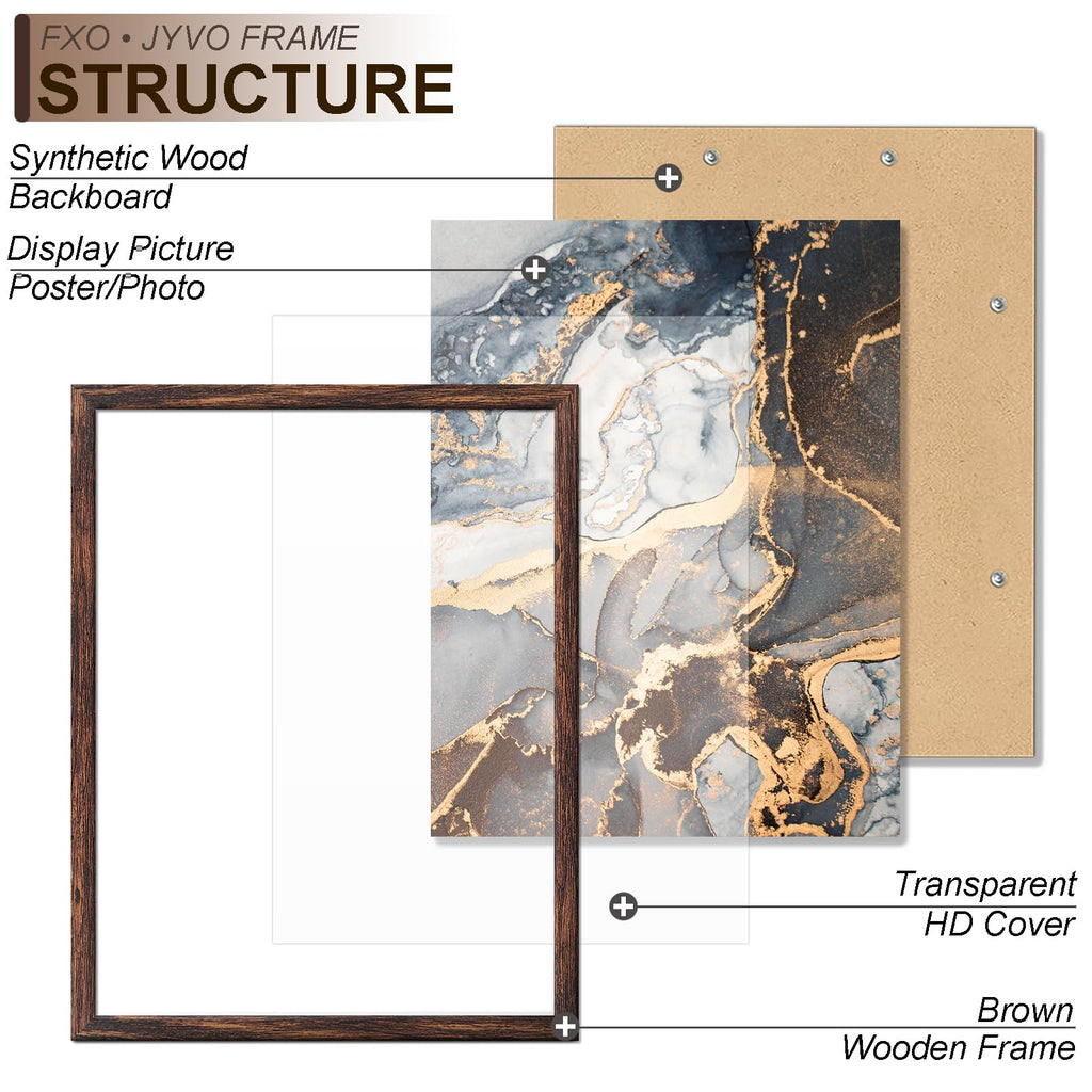20x27 Picture Frame Brown Engineered Wood Wall Hanging