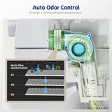 Smart Toilet with Built-in Tank - Electric Bidet Toilet with Side Knob Control, Foot Sensor Operation, Auto Flush