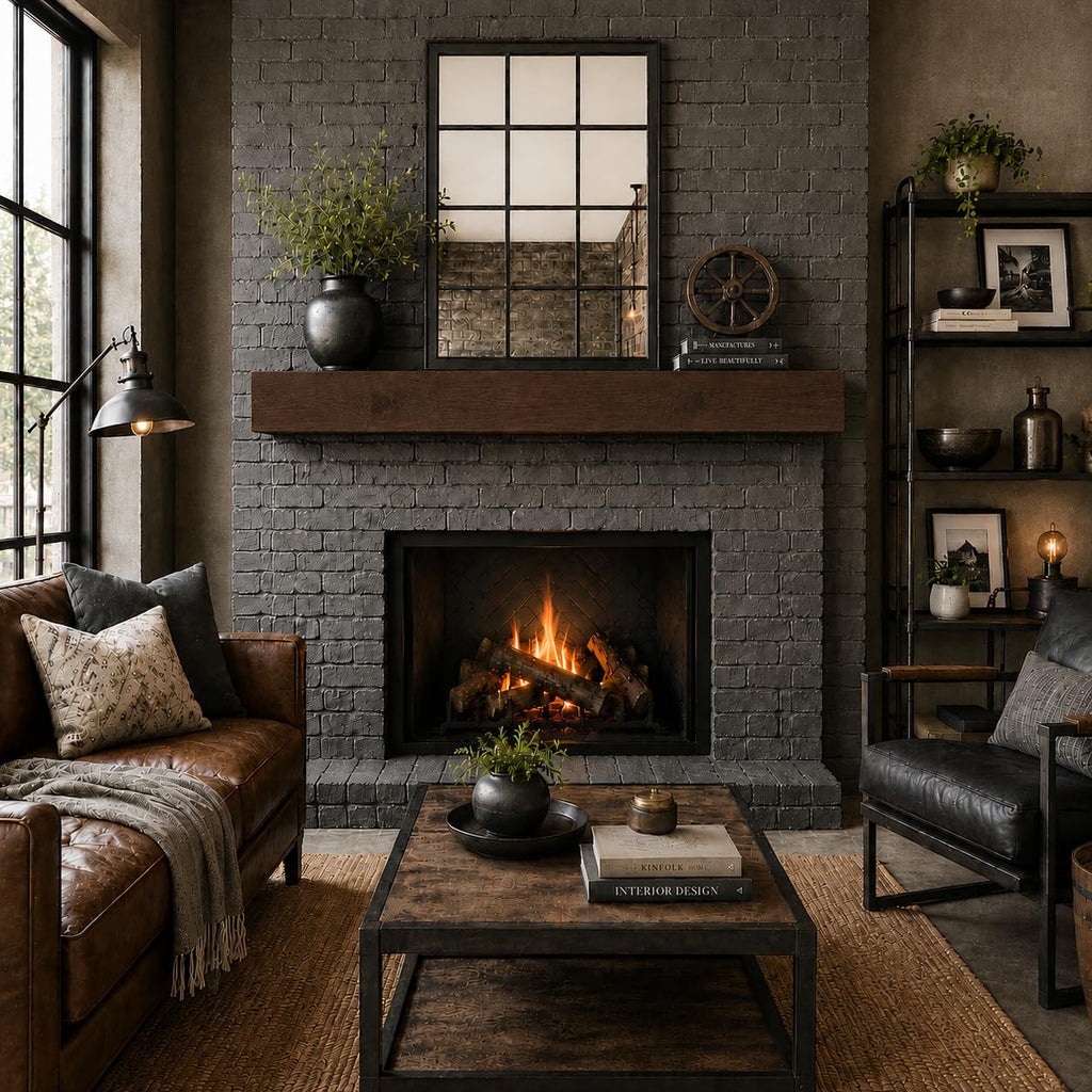 Fireplace Mantel, Rustic, Shelf, Floating Mantle, Real Wood, Beam, (Provincial, 60Lx6Hx8D)