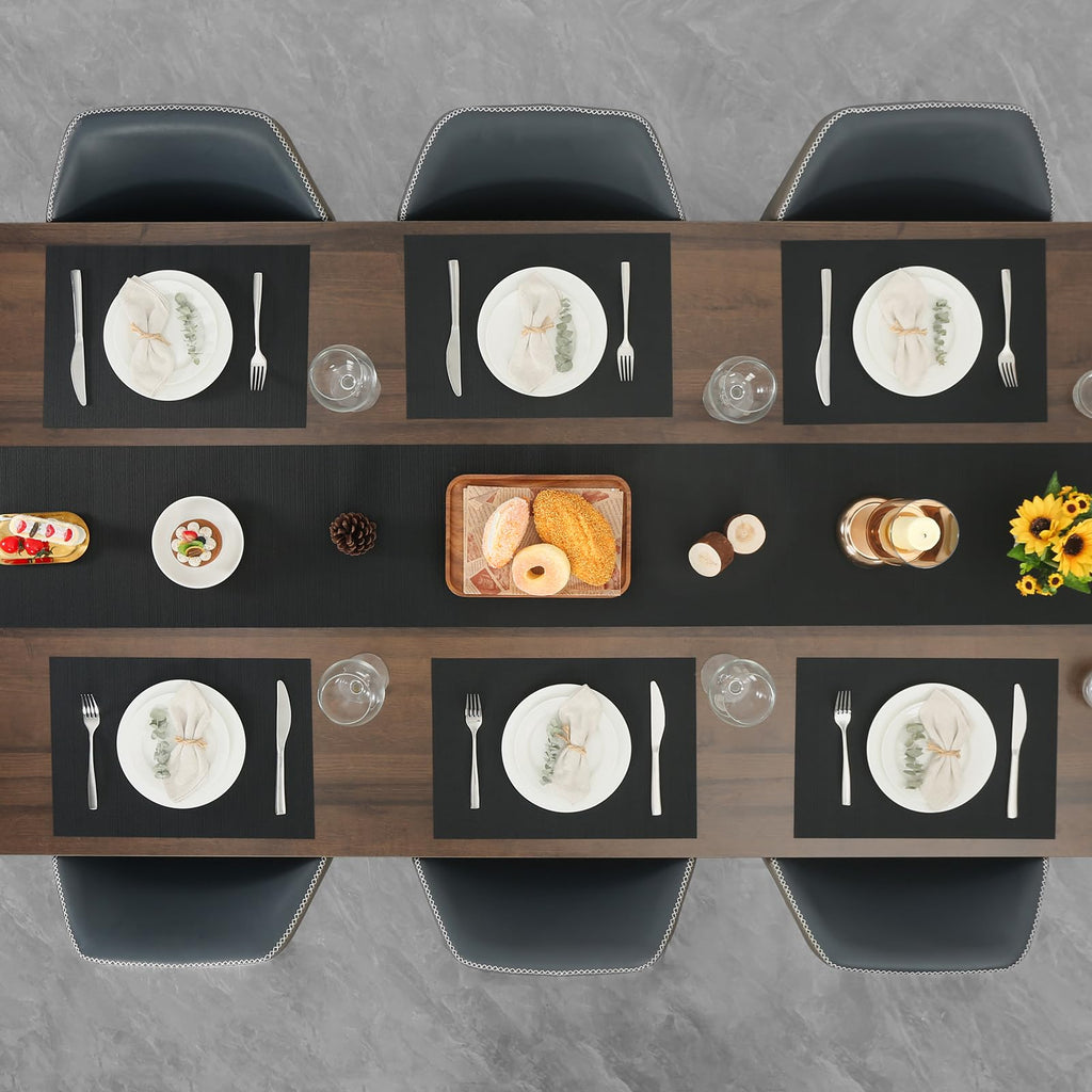 Black Placemats Set of 8 Kitchen and Dining Table Placemats