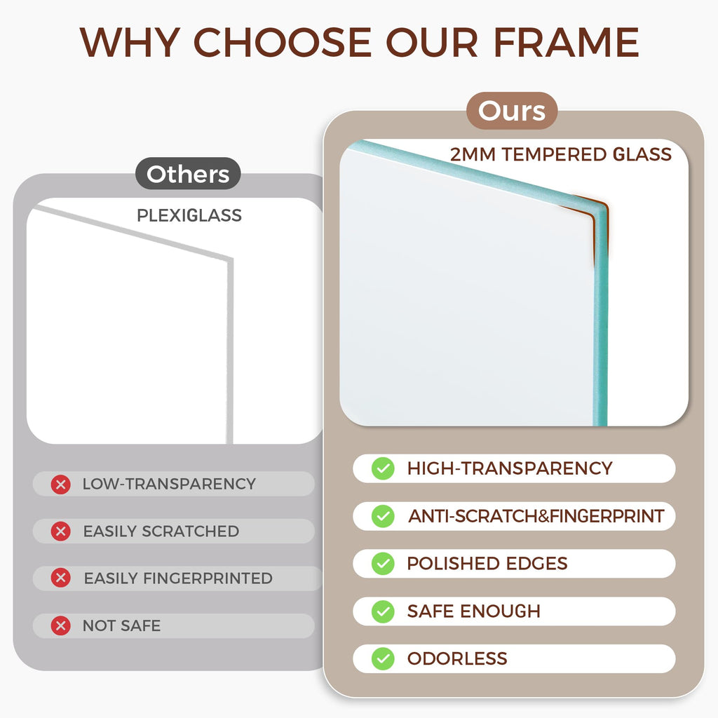 18x24 Picture Frame Black, Rustic Oak Wood 18 x 24 Poster Frames, Tempered Glass, 18x24 Frame with Mat for 16x20