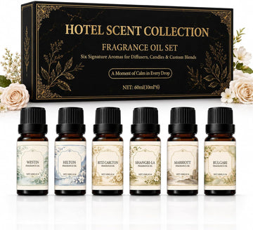 Fragrance Oil Set, 6 x 10ml Fresh Hotel Scents for Diffusers and Home