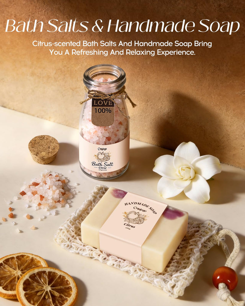Natural Spa Gift Basket for Women, Citrus Jasmine