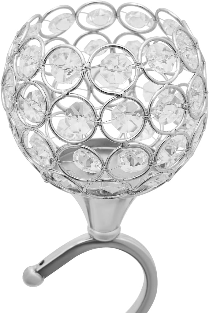 5 Arm Crystal Candelabra Centerpieces for Tables 49 Inch Gold/Silver Candle Holder Table Decoration Stand with