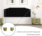 King Headboard Only, Velvet Wall Mounted Headboard King for Adjustable Bed Modern Upholstered Head Board Easy Assembly