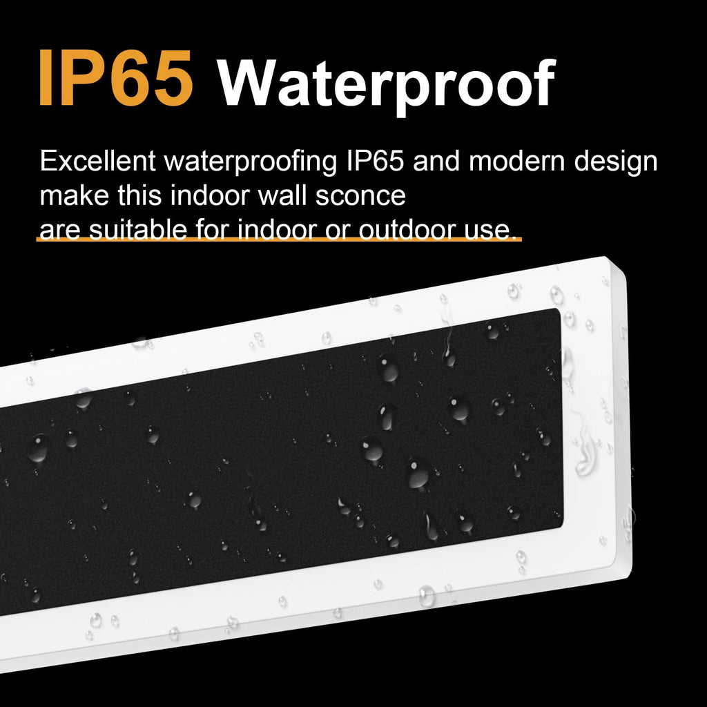 2 Pack Modern Black LED Outdoor Wall Light, 11.8x3.54x1.73 inches, 10W, 1000 Lumen, Warm Light, Waterproof IC Driver