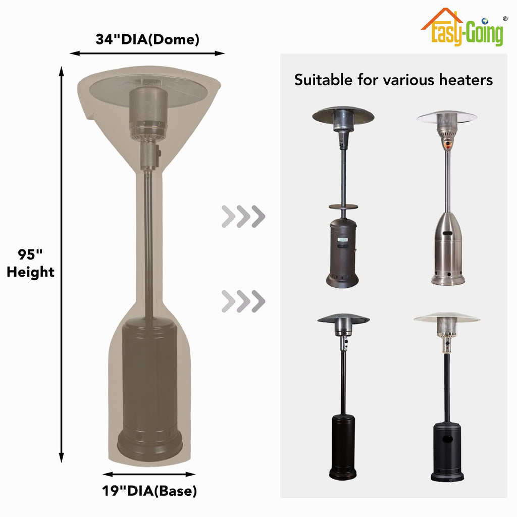 Stand-Up Patio Heater Cover, 95"H x 34"D x 19"B, Camel