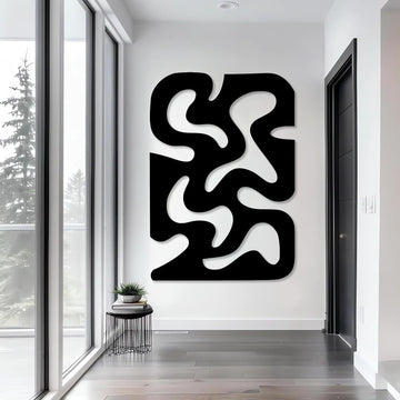 Modern Abstract Wall Art, Vertical Curved Metal Wall Decor, Modern Geometric Wall Hanging, Contemporary Artwork