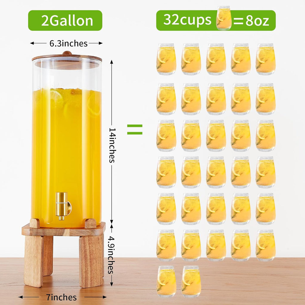 2 Gallon Large Drink Dispenser for Parties,Beverage Dispenser with Stand