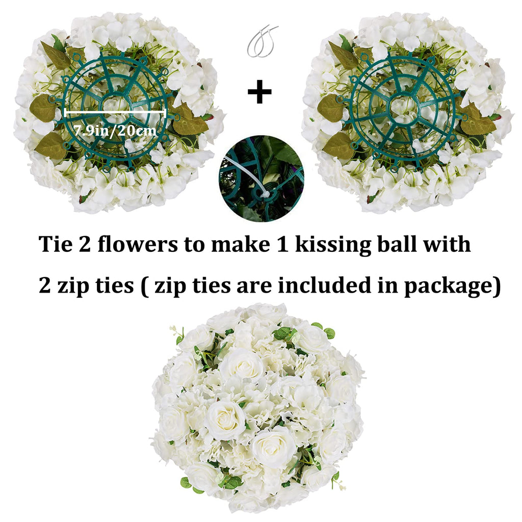 6 Pcs Fake Flower Centerpieces for Wedding Decor, Large, White